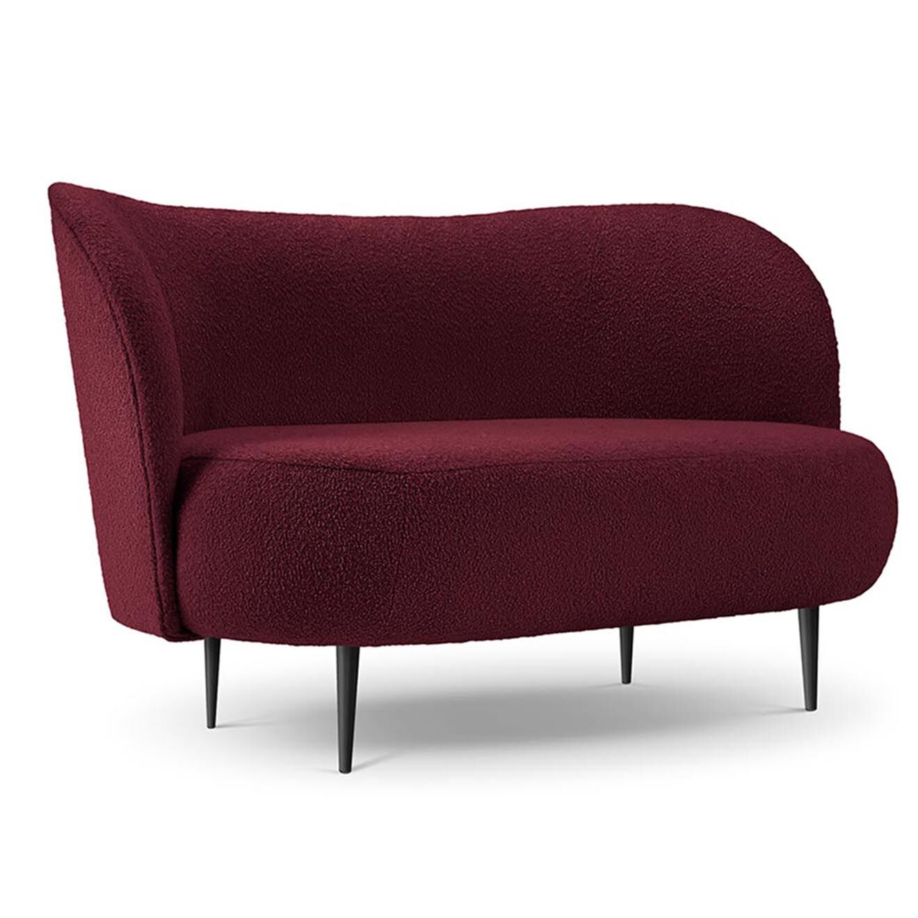 Mazzini Sofas Canapé Clove 2 places Velours bouclé bordeaux - 130x77x80 cm