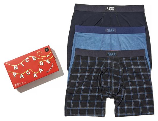 Pack de 3 Boxers SAXX Vibe Xtra Noir/Bleu Homme