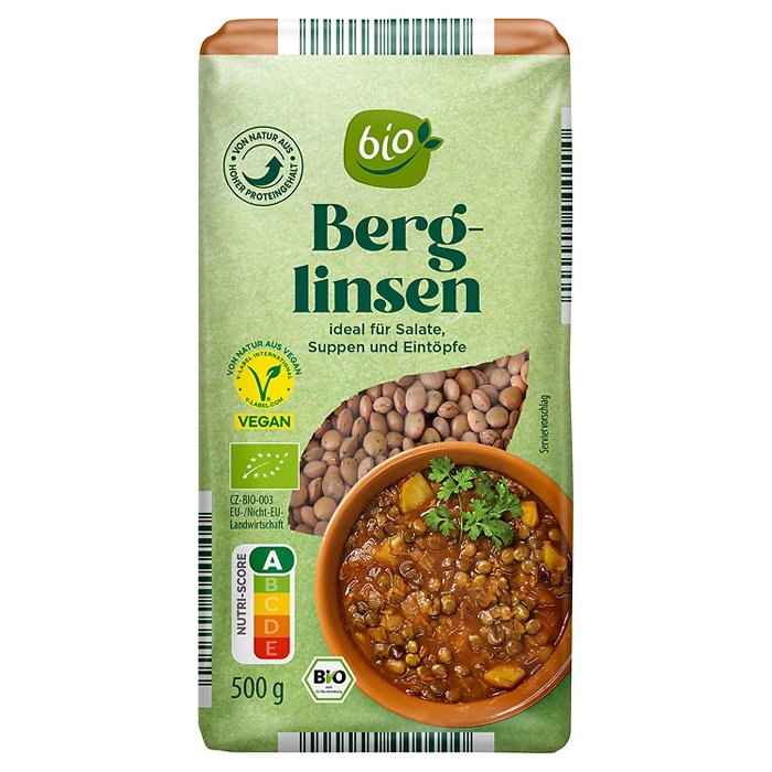 BIO Bio-Hülsenfrüchte 500 g, Berglinsen