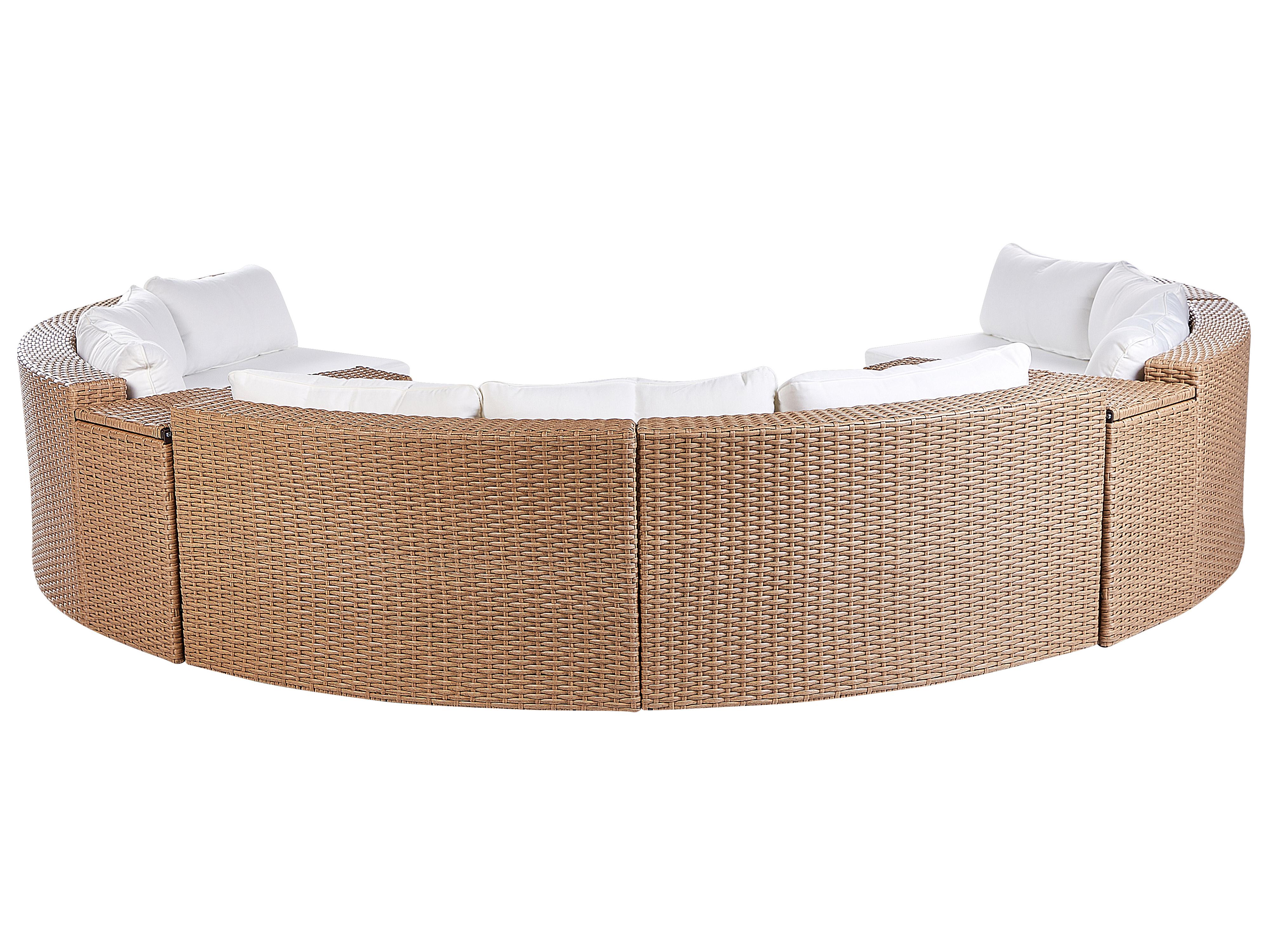 Loungeset met tafel 9-zits SEVERO PE rotan Zandbeige