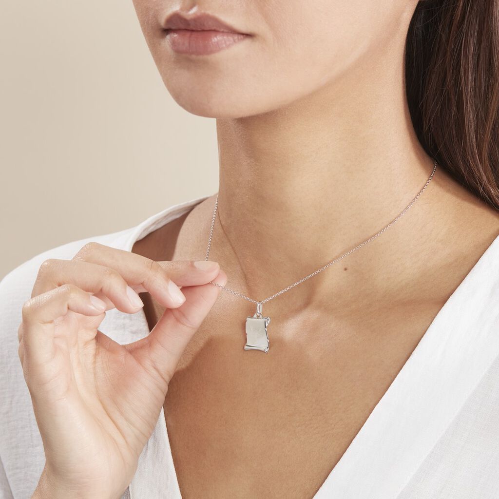 Pendentif Zodiaque Parchemin Argent Blanc