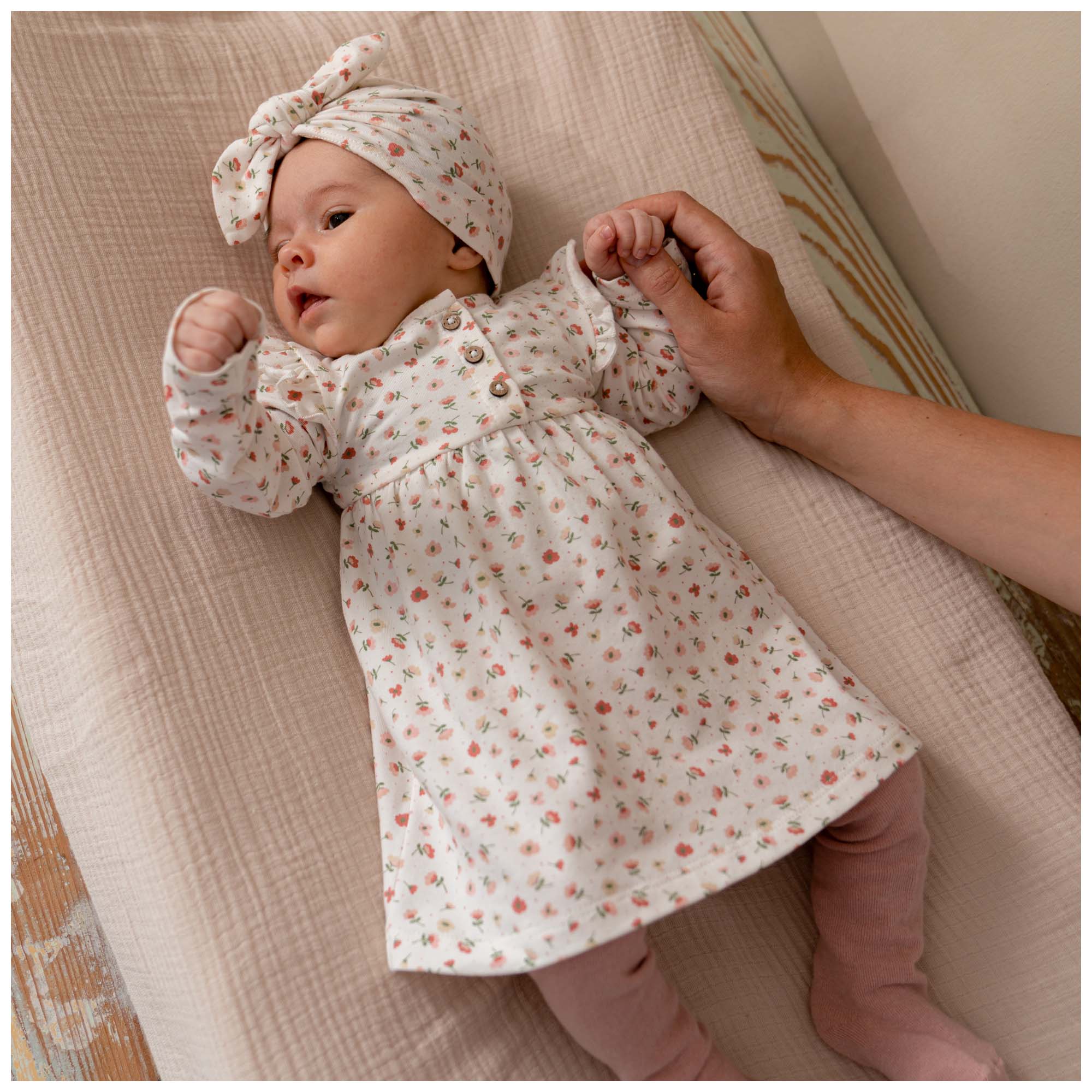 Prénatal newborn tulband muts   roze