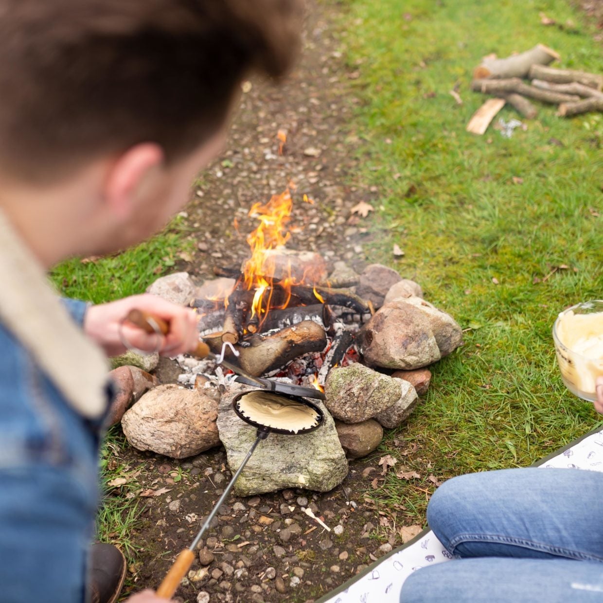 Esschert Design wafelijzer Fancy Flames 17,5 x 5,3 x 82 cm