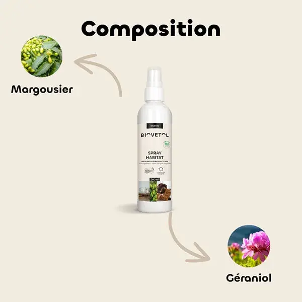 Biovetol - Antiparasitaire - Spray Habitat Bio - 240 ml