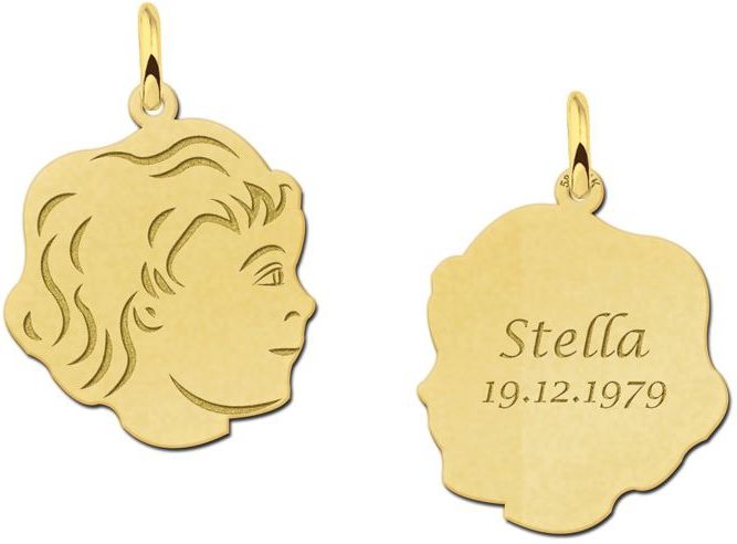 Gouden meisjes hanger met gravure Names4ever