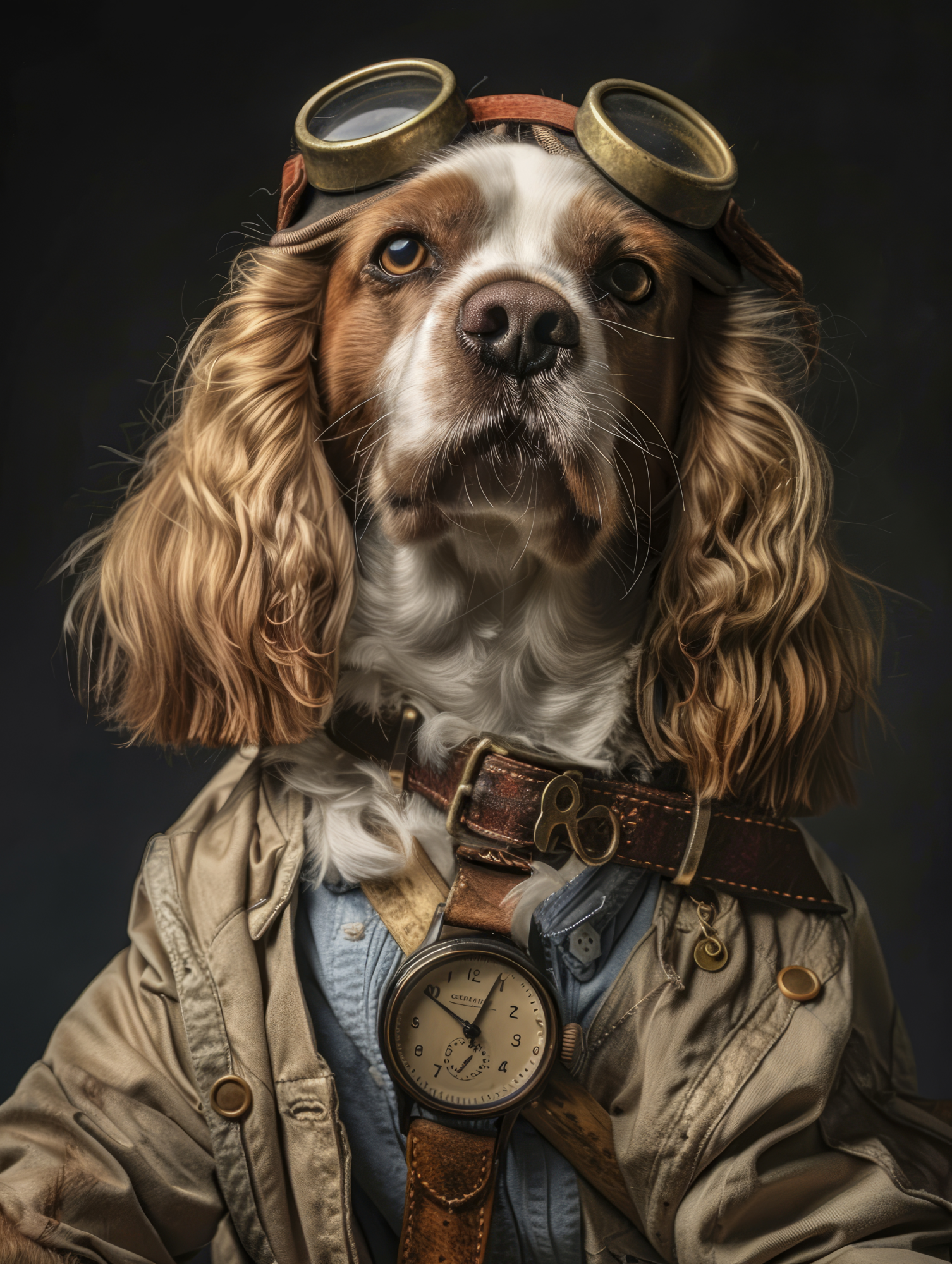 Canvas schilderij van een Sussex Spaniel 100x150 cm