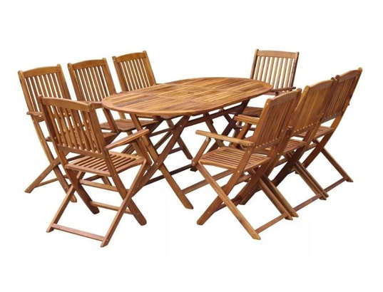 LES TENDANCES - Ensemble table et chaises de jardin-beige-8 places-124364