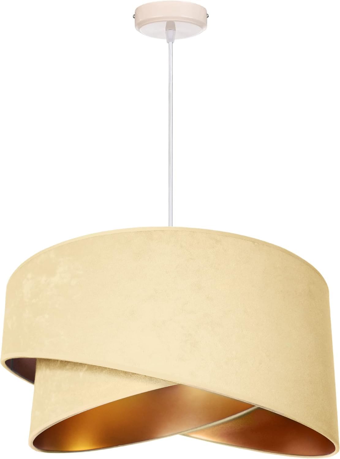 Hängelampe Pendellampe Lampenschirm aus Velours Ecru Esszimmerlampe, Wohnzimmer, Küchenlampe aus Serie N131 (N131-E)
