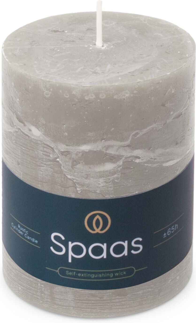 Spaas stompkaars Essential collection grijs 65 uur D 8 H 11 cm