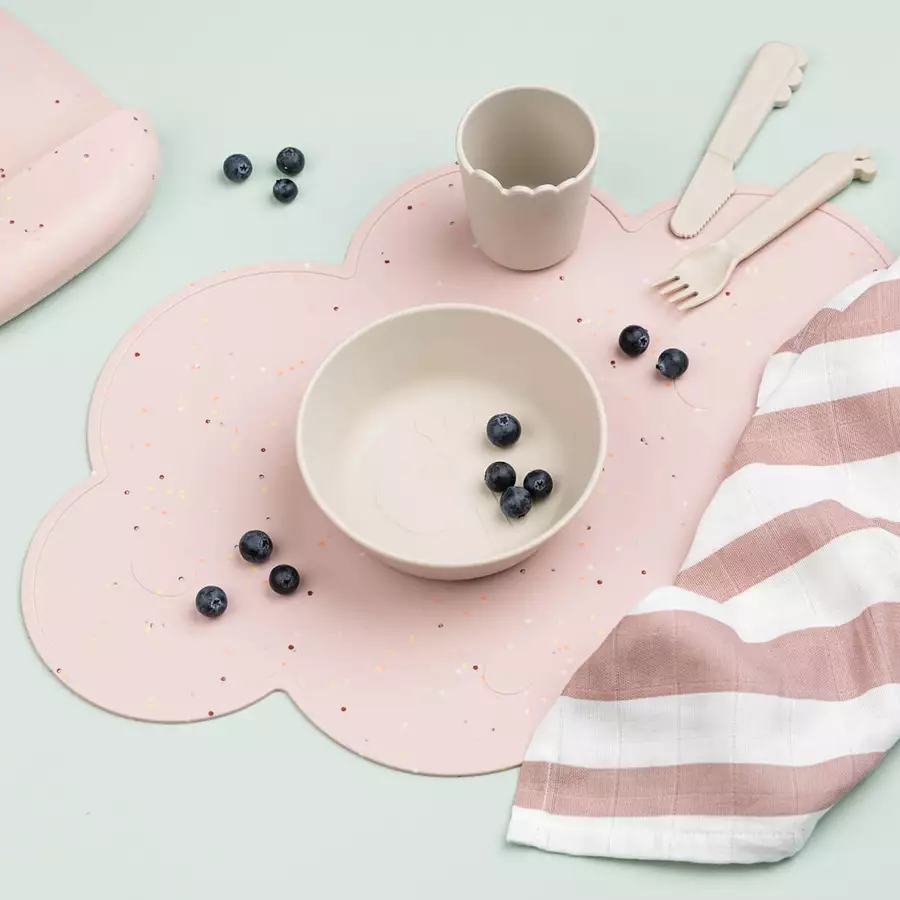 Done by Deer™ Tisch-Set Silikon in Confetti Rosa