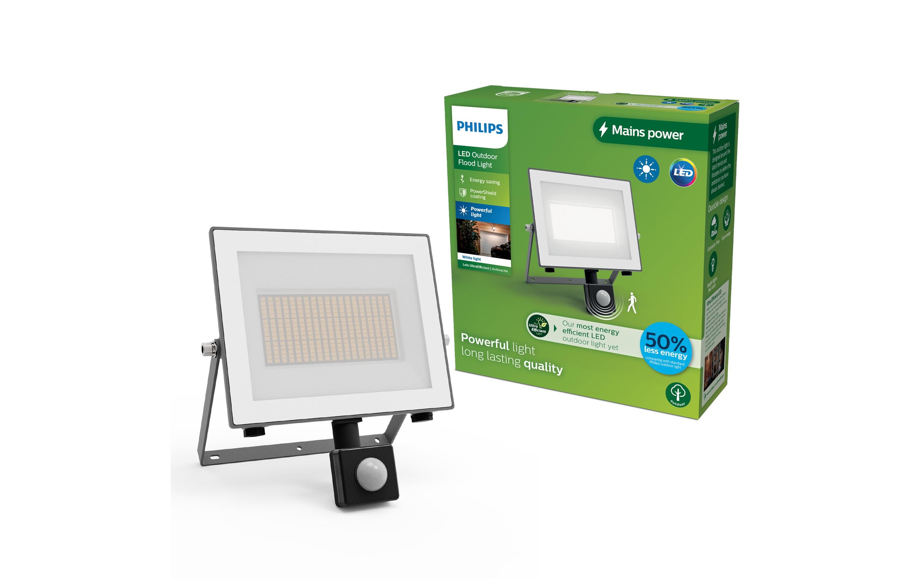 Lois Flutlcht UE 24W 3000 K IR IP65 anthrazit 24 WHocheffizienter Scheinwerfer mit Bewegungssensor