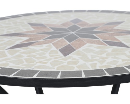 Siena Garden Stella balkontafel, staal, Ø 70 H 71 cm, mozaïek