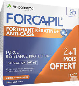 Arkopharma Forcapil Kératine + Fortifiant 3 Mois Zinc Vitamine B 180 Gélules