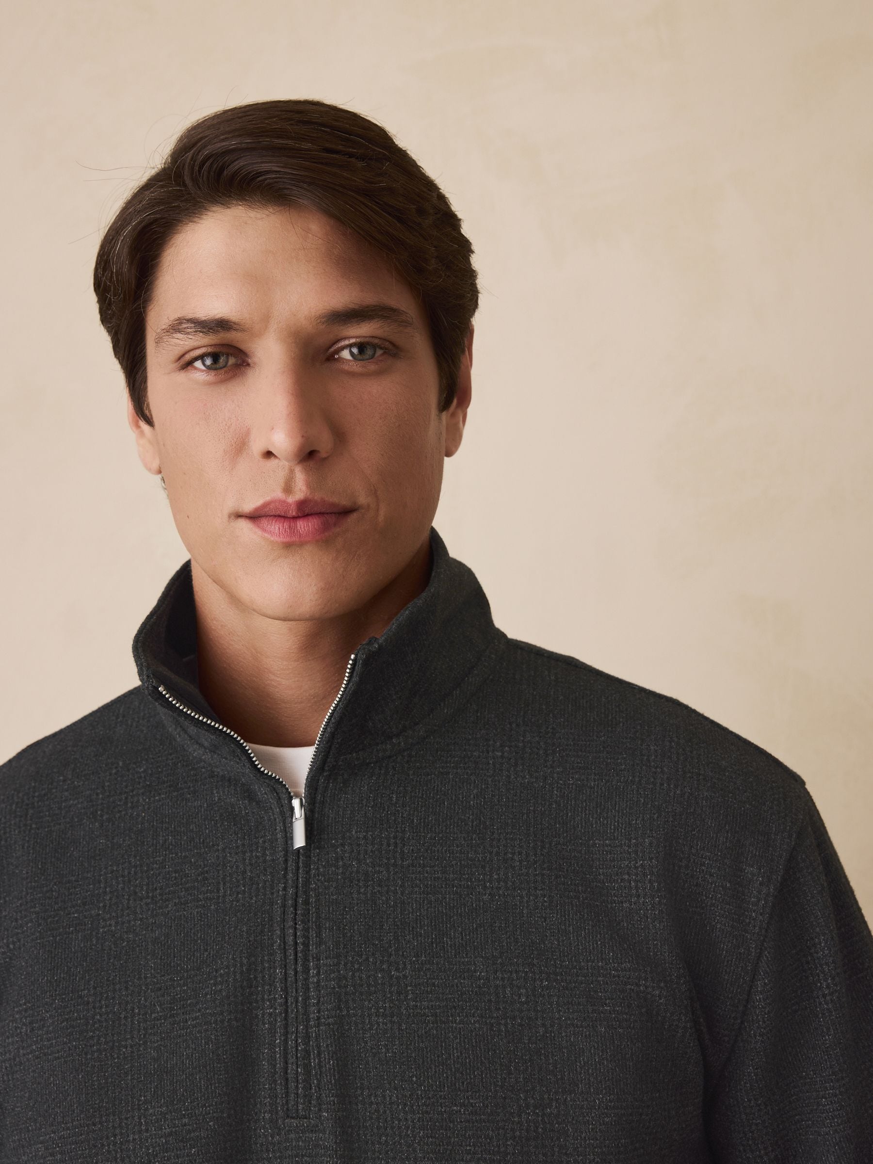 Zwarte ruit - Long Sleeve Quarter Zip Jumper