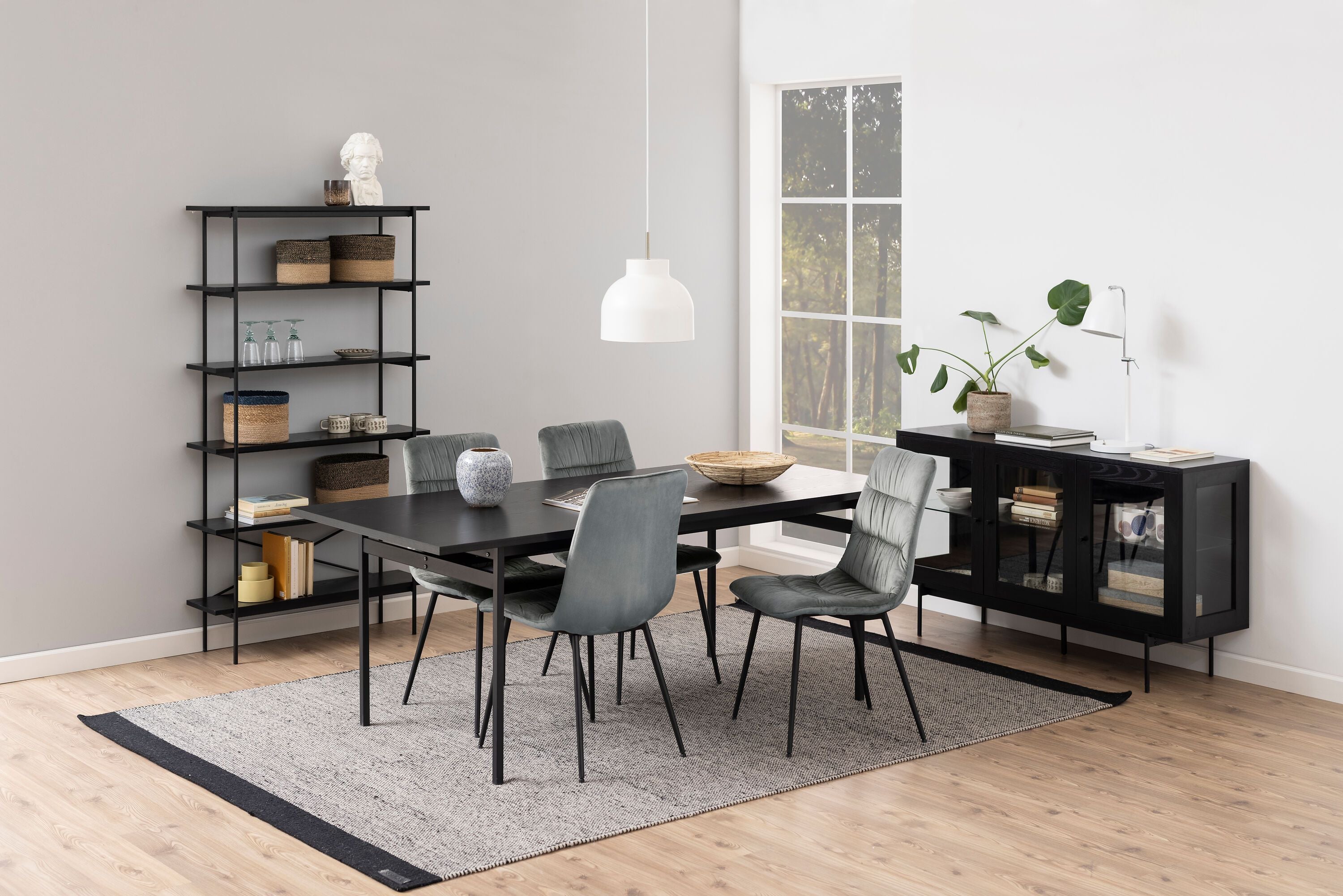 KYSON Regal - Schwarz / B: 94.0 cm x T: 27.0 cm x H: 172.0 cm