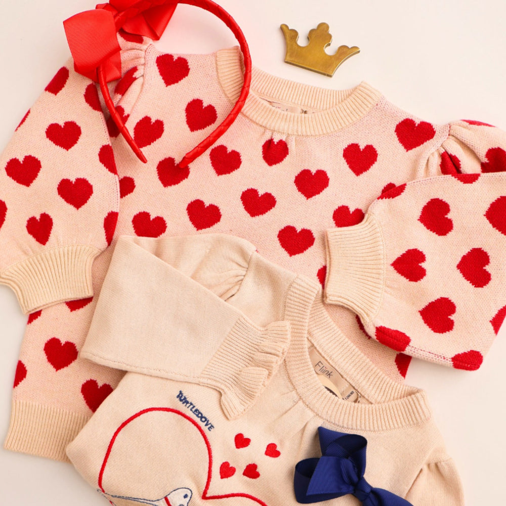 Køb Fliink Pompeian Red/ Sandshell Alon Heart Pullover