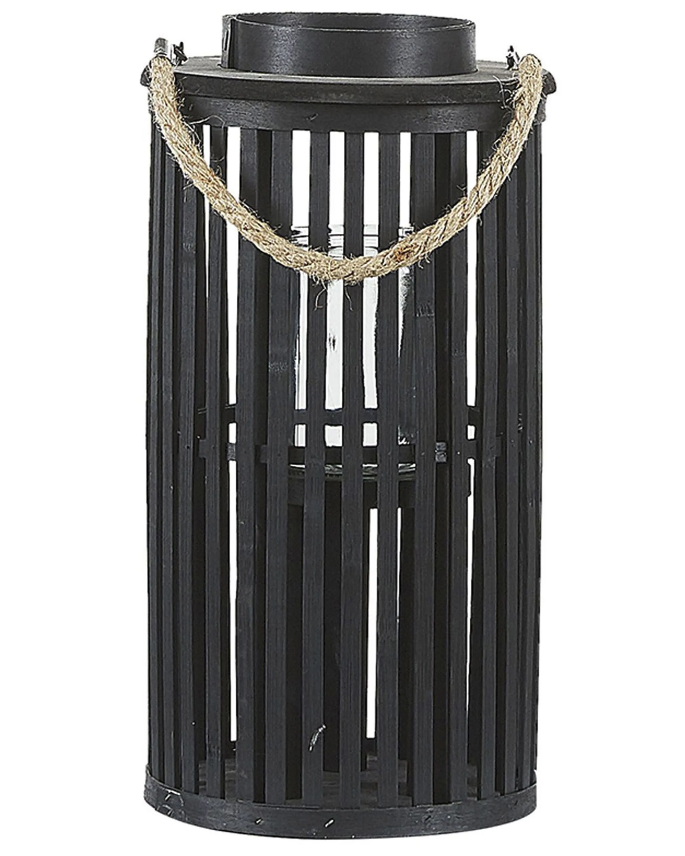 Lantaarn LUZON Wilgenhout 40 cm Zwart