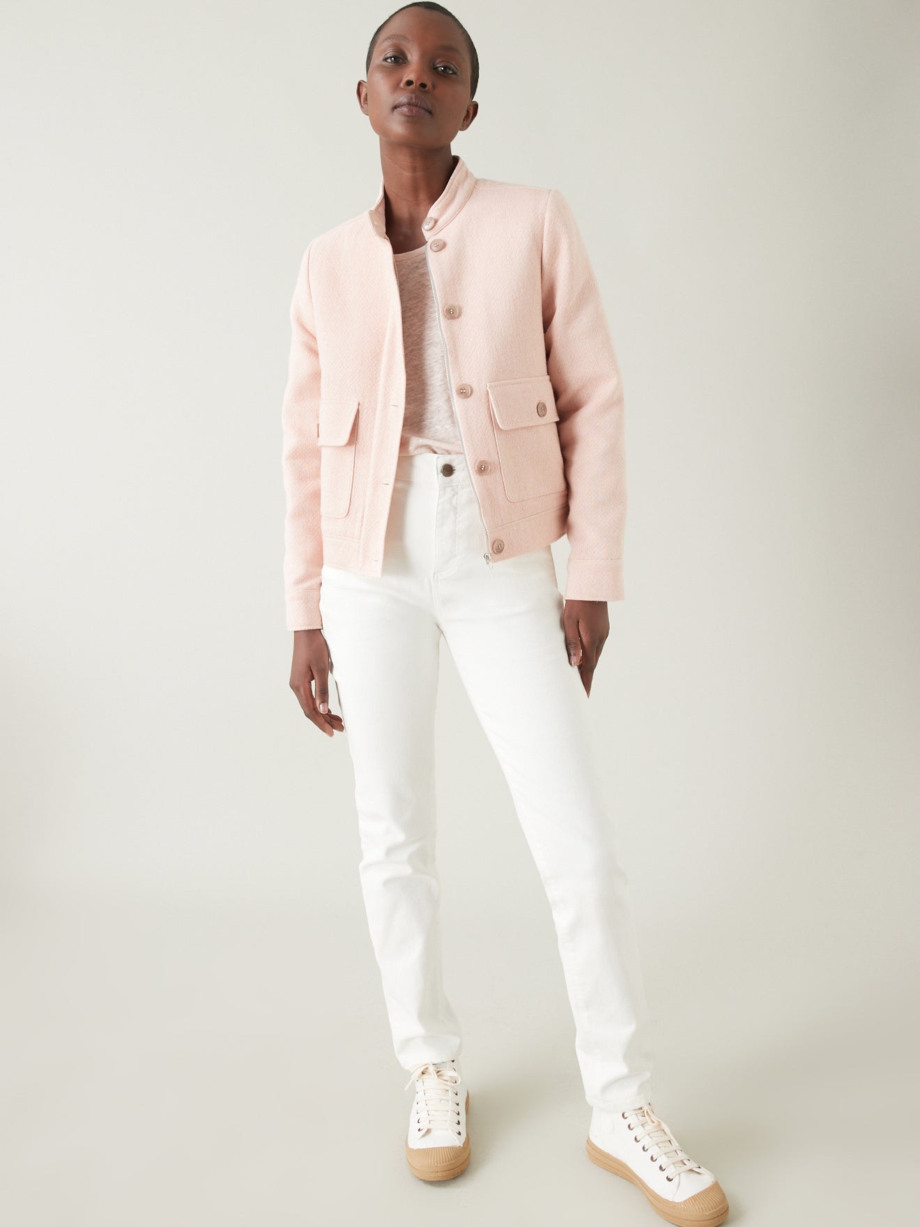 Veste blouson col officier femme