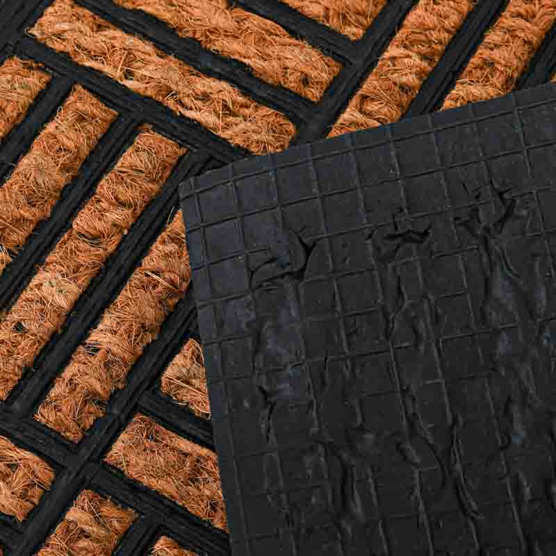Tapis rayures en coco