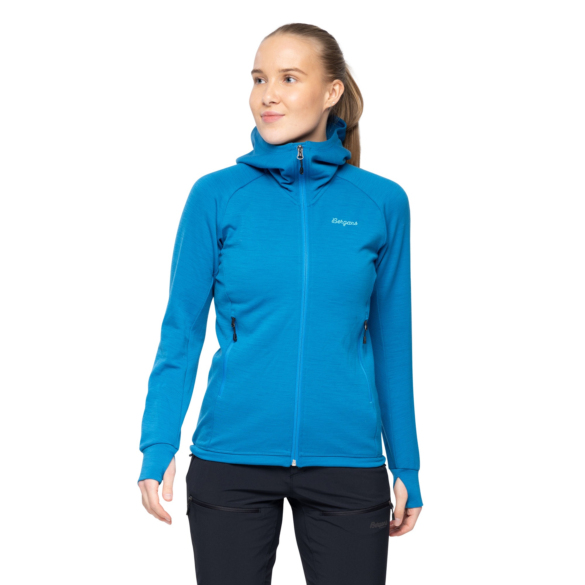 Rabot Merino Tech Midlayer Hoodie Dame Dark Aqua Lagoon
