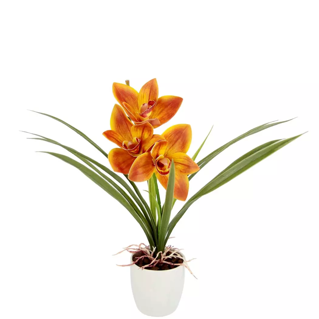 Kunstblume Cymbidium-Orchidee 32 cm