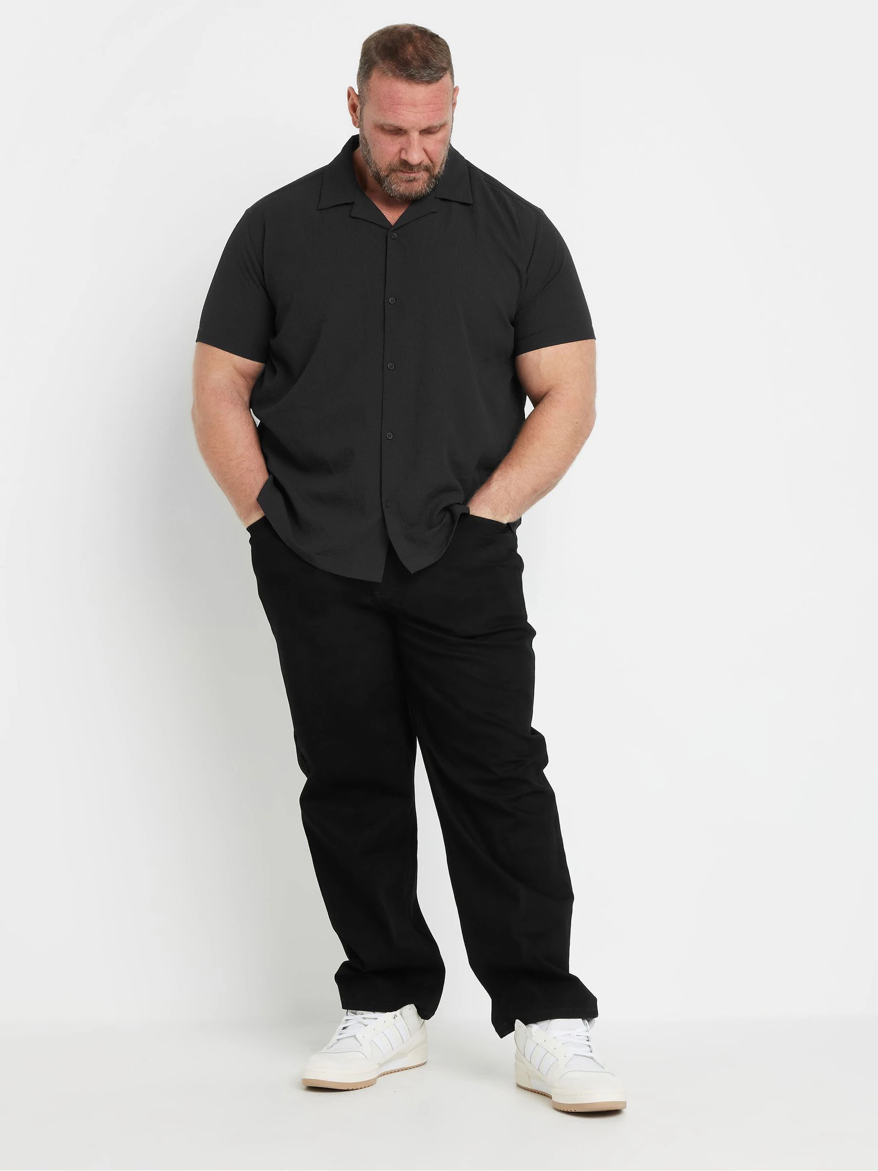 Zwart - BadRhino Big & Tall Seersucker Shirt