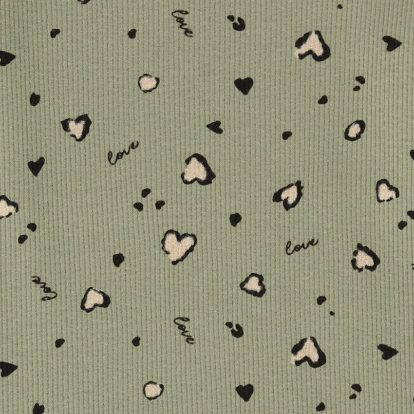 T-shirt manches longues côtelé imprimé fantaisie pour fille
