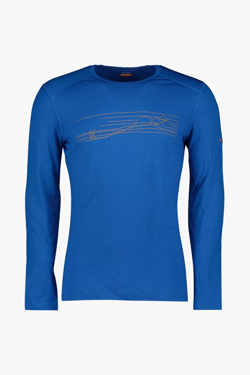 icebreaker Merino 200 Oasis Ski Stripes Herren Thermo Longsleeve