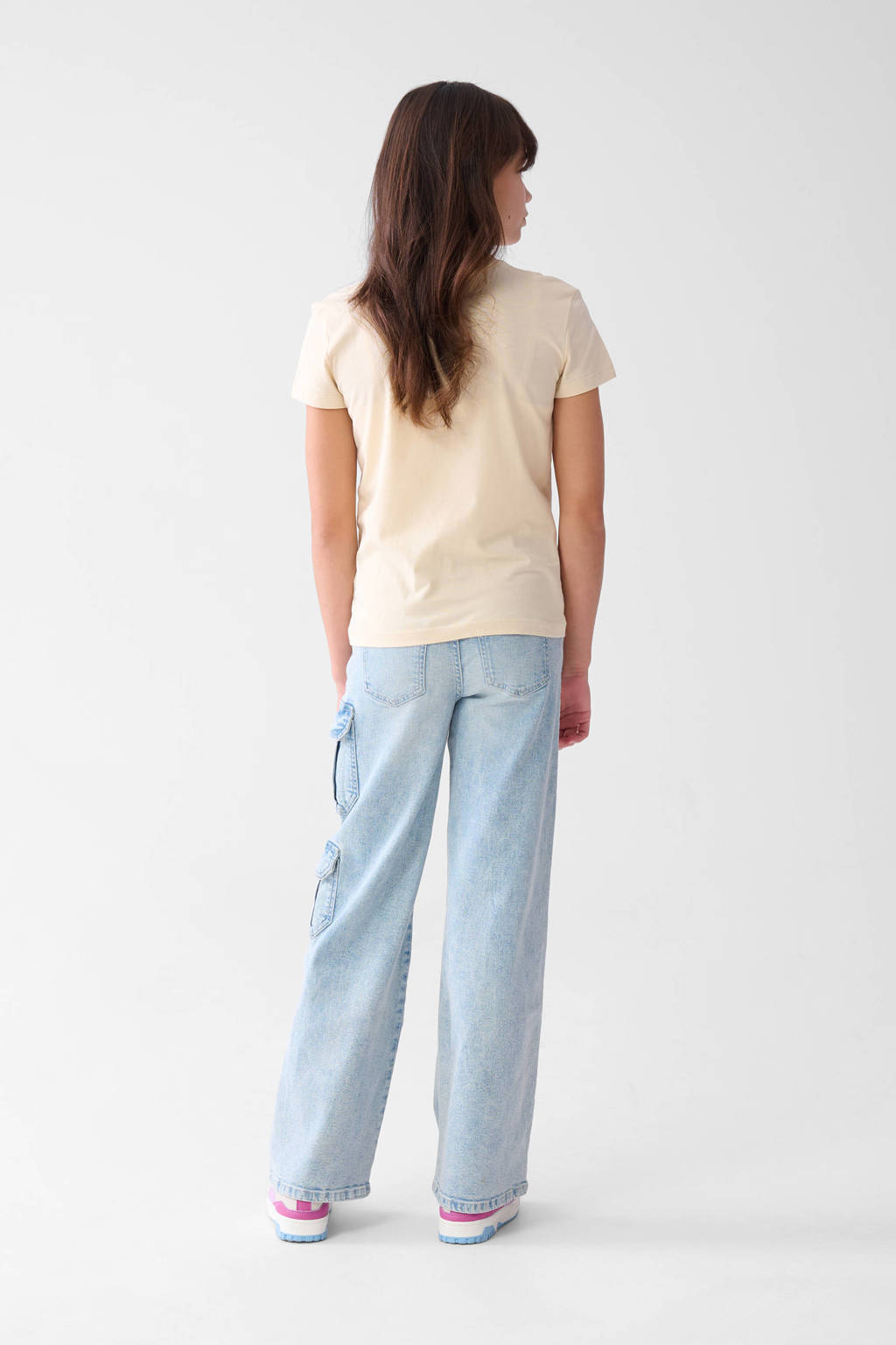 Shoeby wide leg regular waist jeans light blue denim