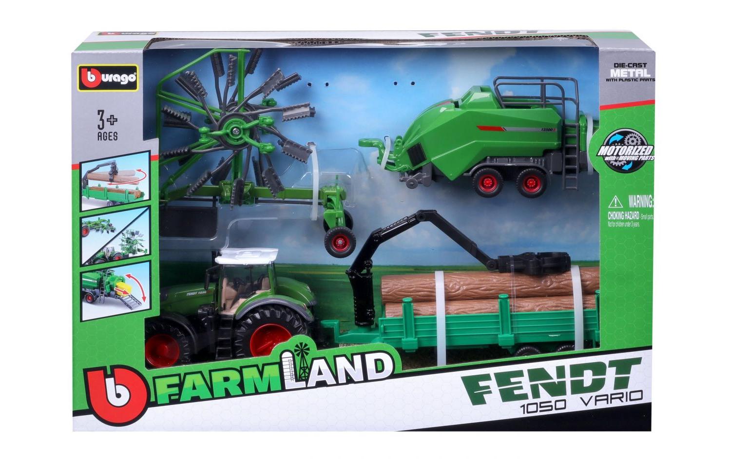 Traktor-Set 1:43Traktor-Set mit 3 Anhängern Fendt