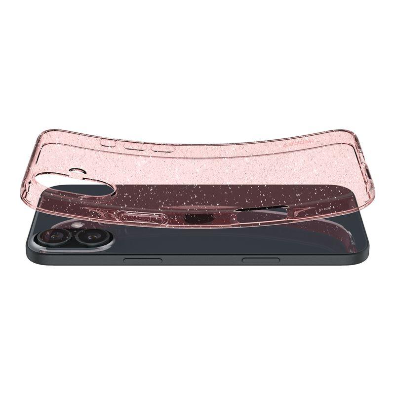 iPhone 16 Liquid Crystal Glitter Case Gummi Hülle (ACS08193) - Rose Quartz