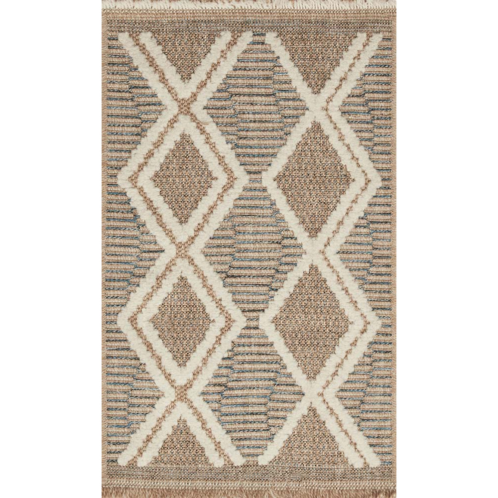 Tapis intérieur extérieur aspect jute bleu tulum 9048 180 x 67 cm