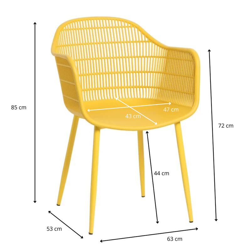 Tuinstoel Elisa - geel - 85x63x53 cm