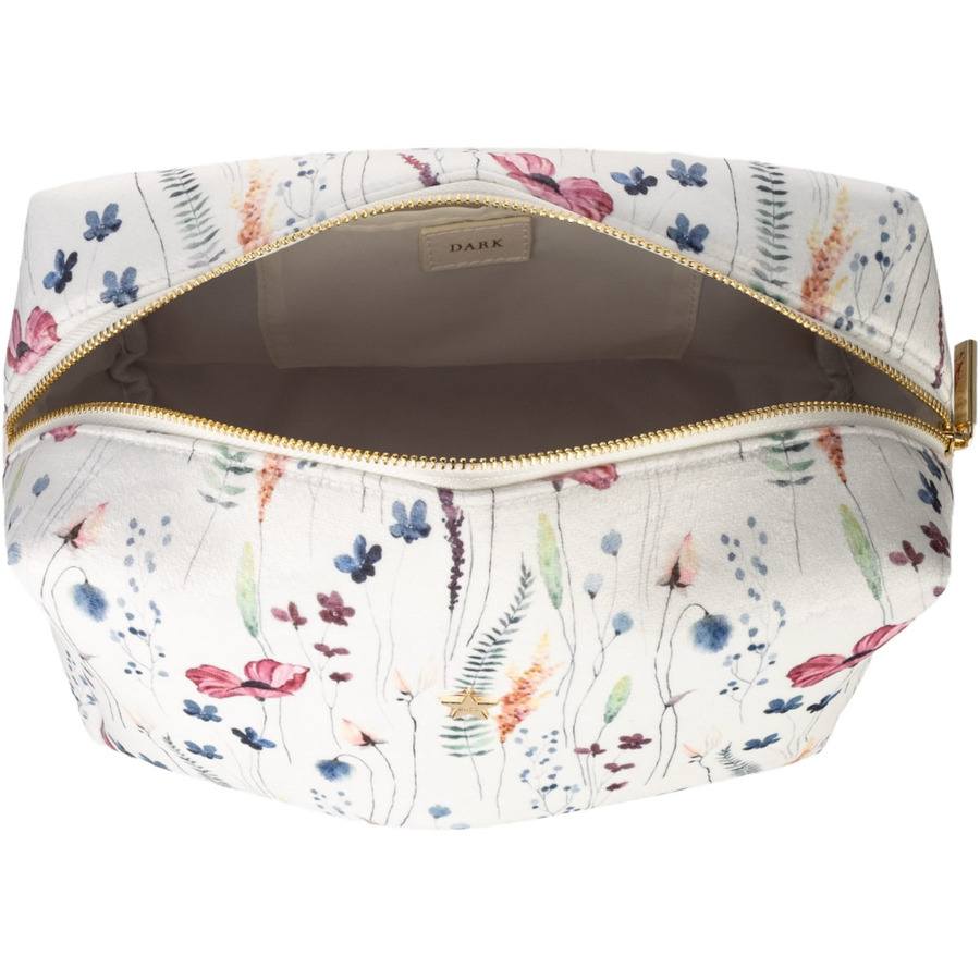 DARK Velvet Square Make-Up Pouch Small Multicolor Flower Pattern