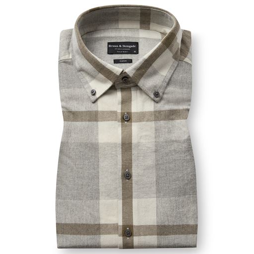 Bruun & Stengade Triton Skjorte, Light Grey, XXL