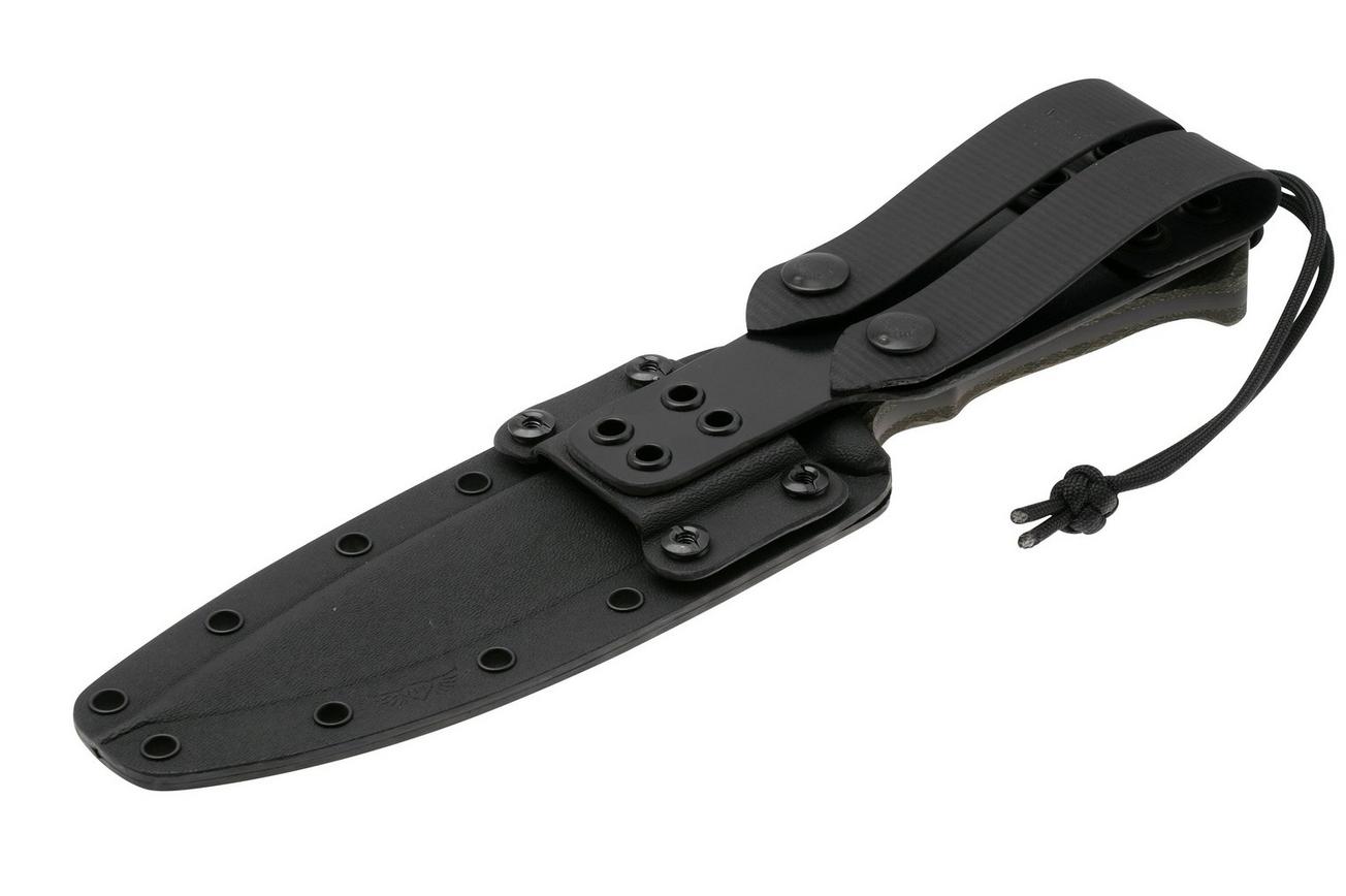 Spartan Blades Harsey Difensa SB19BKGRKYBK Black, Green Micarta, survivalmes, kydex schede