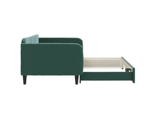 VIDAXL - Lit de jour avec lit gigogne vert foncé 100x200 cm velours