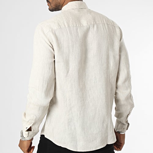 Chemise Manches Longues Beige Chiné