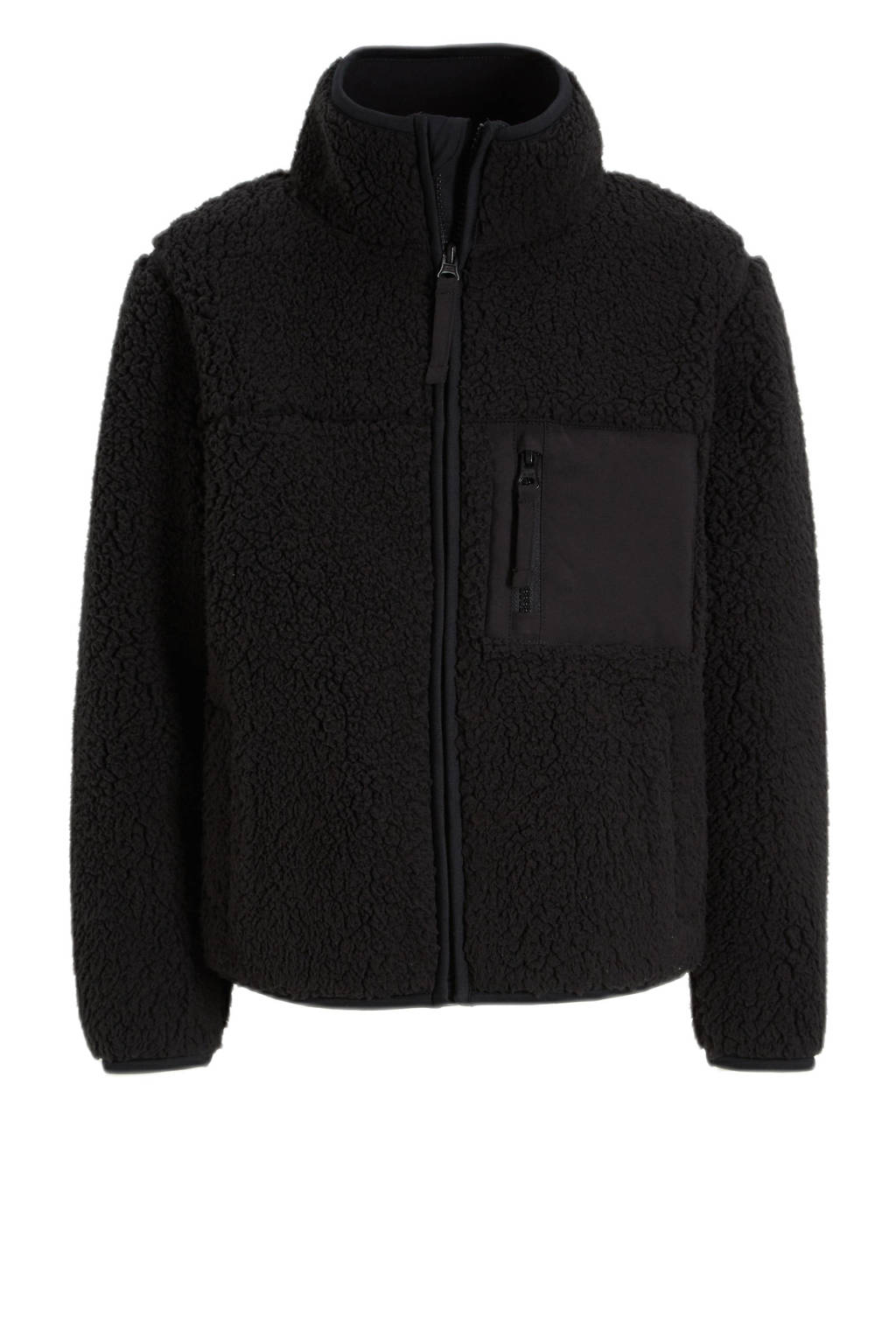 anytime teddy fleece vest zwart