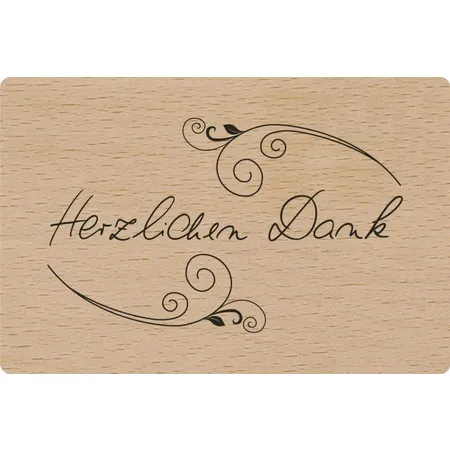 Knorr Prandell Stempel aus Holz (Einladung) Motivgröße 6 x 9 cm, Motiv: Herzlichen Dank