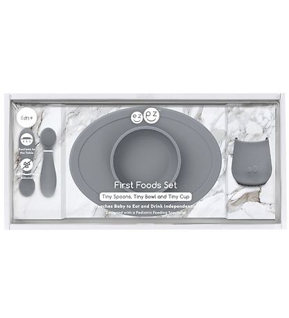 EzPz Geschirr-Set - Silikon - 4 Teile - Grau