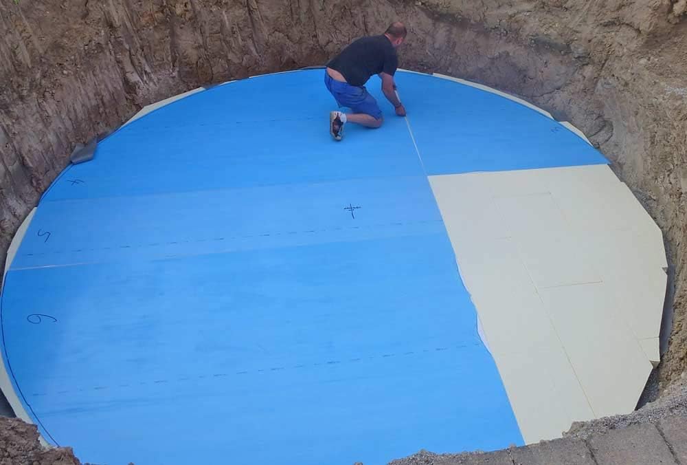 conZero Komplett Set für Rundpool 450 x 150 cm Verschalung Bodenplatten Rundschalung, Perimeter Hartschaumplatten, Vinylplatten Pool Schwimmbecken Isolation, Poolbau ohne Beton