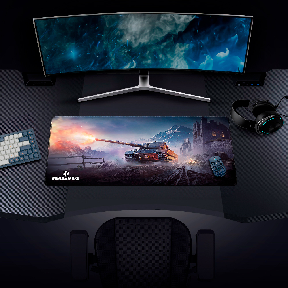 (90x42cm) World of Tanks Gaming Mauspad Mausmatte mit Rutschfester Unterseite - Super Conqueror