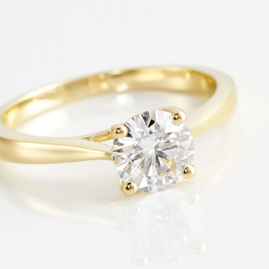 Bague Solitaire Fiona Or Jaune Diamant Synthetique