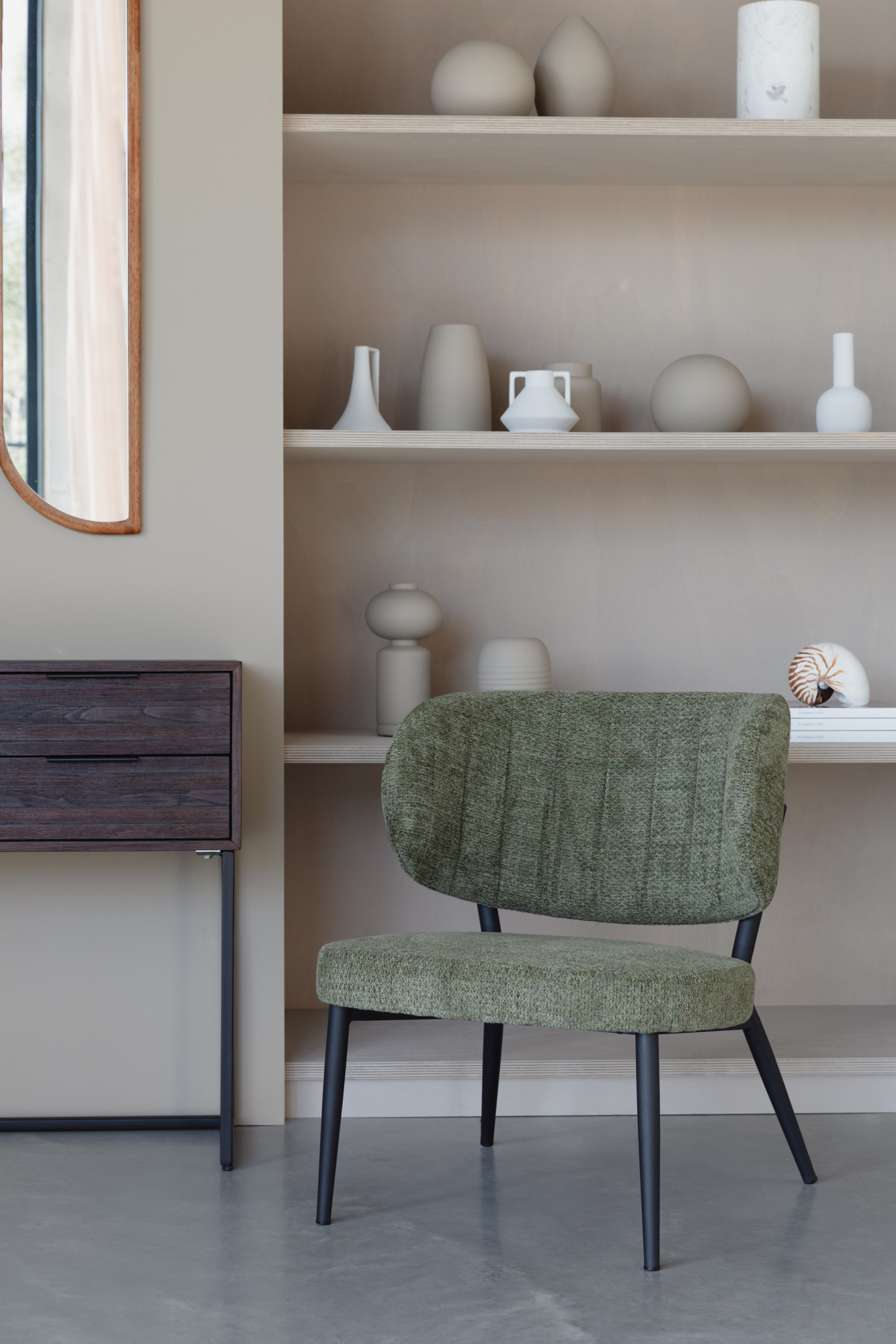 Fauteuil Sanne oranje grijs