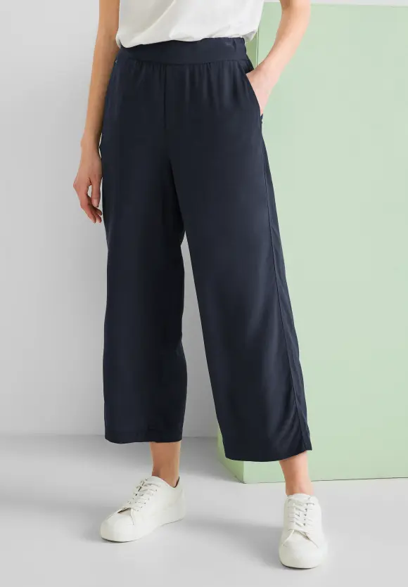 Viskose Loose Fit Hose - deep blue