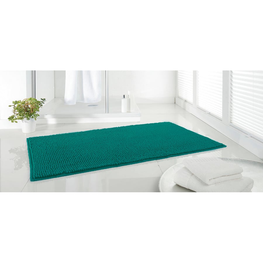 Badeteppich Chenille blau 60 x 90 cm