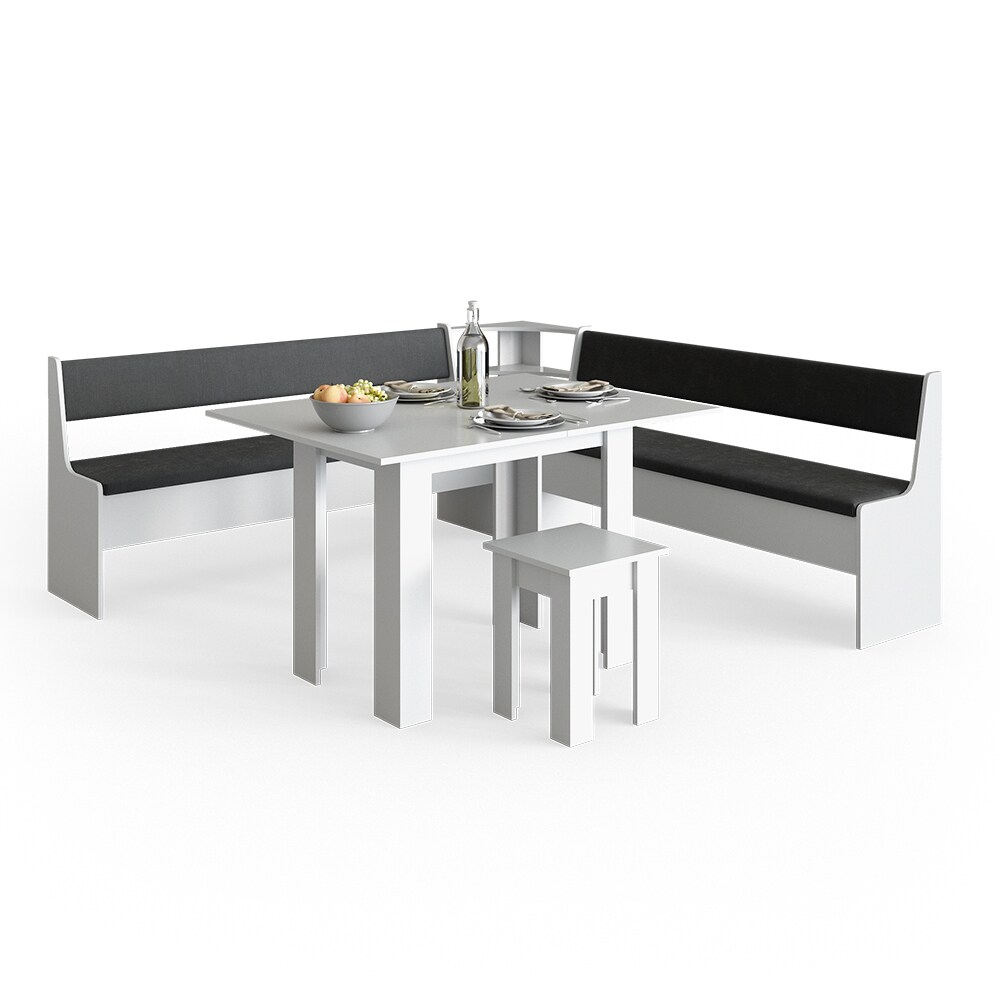 Vicco Eckbankgruppe Roman Weiß 210x210cm Esszimmergruppe Eckbank Sitzgruppe