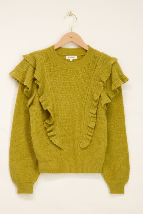 Groene trui met ruffles