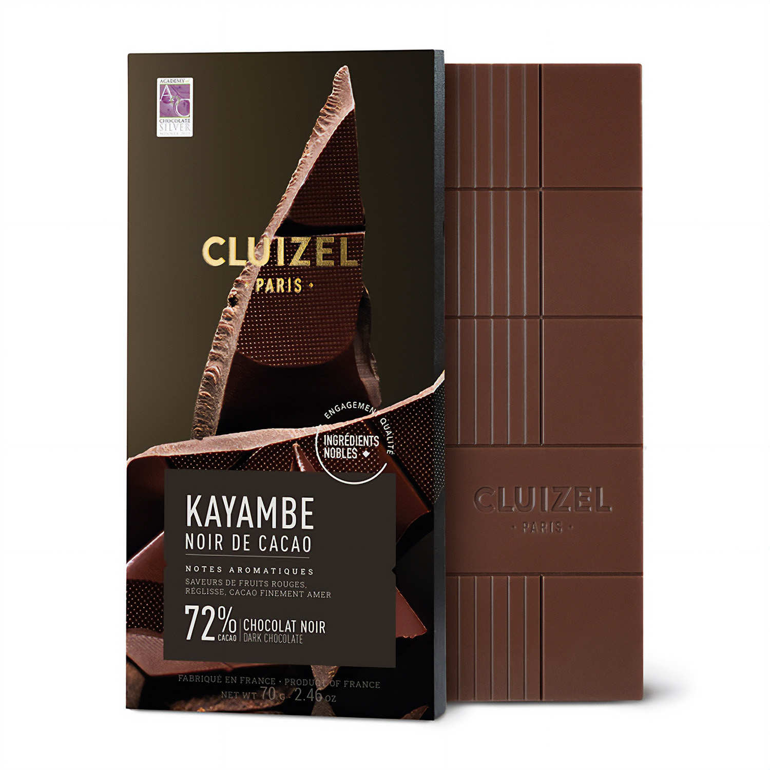 Tablette de chocolat noir - Kayambe noir de cacao 72%